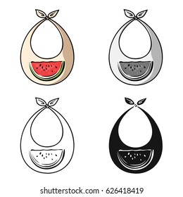 Baby bib icon in cartoon style isolated on white background. Baby born symbol stock vector illustration.