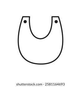 Baby bib icon Flat simple outline