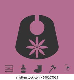 Baby bib icon flat. Simple vector grey pictogram and bonus symbol
