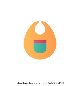 baby bib icon flat style vector design full color. isolated on white background