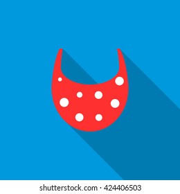 Baby bib icon, flat style