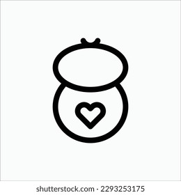 baby bib icon, isolated icon in light background, perfect for website, blog, logo, graphic design, social media, UI, mobile app