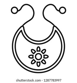 Baby bib icon. Outline baby bib vector icon for web design isolated on white background