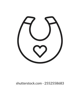 Baby bib icon Simple thin outline