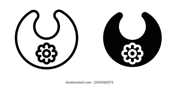 Baby bib icon symbol collection on white background.
