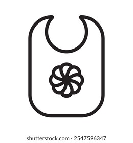 Baby bib icon Vector flat thin line illustration