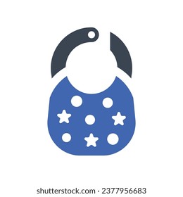 Icono de bib de bebé, gráficos de vectores