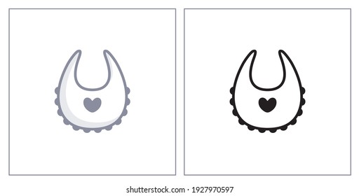 Baby Bib Icons. Vector Illustration