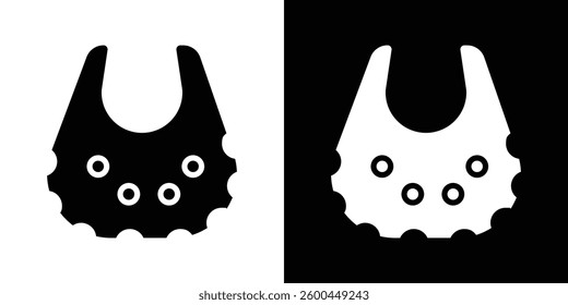 Baby bib icons vectors set in solid style.