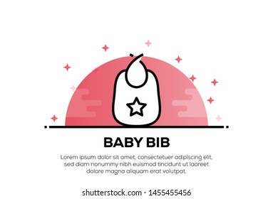 BABY BIB AND ILLUSTRATION ICON CONCEPT