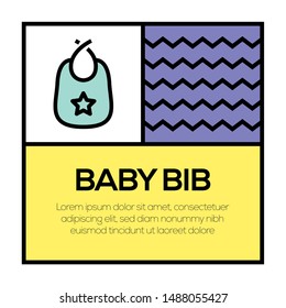 BABY BIB AND ILLUSTRATION ICON CONCEPT