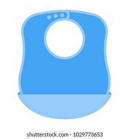 Baby bib isolated on white background. Vector illustration of baby feeding supplies.