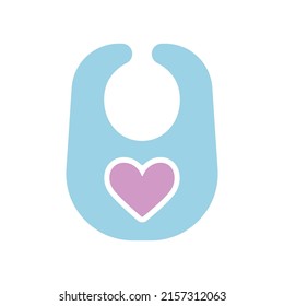 Baby bib isolated vector glyph icon. Graph symbol for children and newborn babies web site and apps design, logo, app, UI