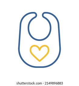 Baby bib isolated vector icon. Graph symbol for children and newborn babies web site and apps design, logo, app, UI
