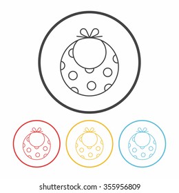 Baby bib line icon