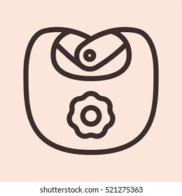 Baby Bib Minimalistic Flat Line Circle Solid Stroke Icon Pictogram Symbol