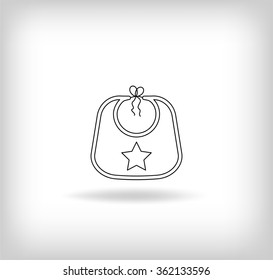 Baby Bib With Star Icon. Vector Illustration