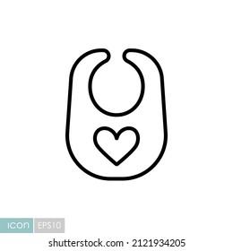Baby bib vector flat icon. Graph symbol for children and newborn babies web site and apps design, logo, app, UI