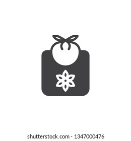 Baby bib vector icon. filled flat sign for mobile concept and web design. Baby apron glyph icon. Symbol, logo illustration. Pixel perfect vector graphics