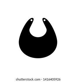 Baby bib vector icon on white background. 