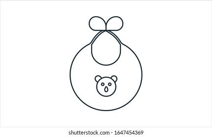Icono vector bib bebé sobre fondo blanco.