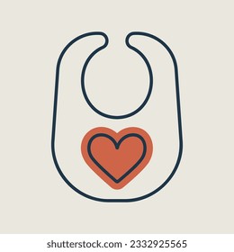 Baby bib vector isolated icon. Graph symbol for children and newborn babies web site and apps design, logo, app, UI svg