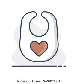 Baby bib vector isolated icon. Graph symbol for children and newborn babies web site and apps design, logo, app, UI