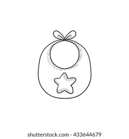 Baby bib vector sketch icon isolated on background. Hand drawn Baby bib icon. Baby bib sketch icon for infographic, website or app.