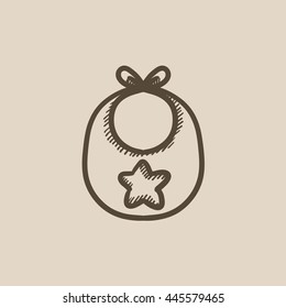 Baby bib vector sketch icon isolated on background. Hand drawn Baby bib icon. Baby bib sketch icon for infographic, website or app.