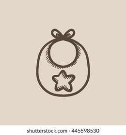 Baby bib vector sketch icon isolated on background. Hand drawn Baby bib icon. Baby bib sketch icon for infographic, website or app.