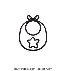 Baby bib vector sketch icon isolated on background. Hand drawn Baby bib icon. Baby bib sketch icon for infographic, website or app.