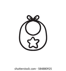 Baby bib vector sketch icon isolated on background. Hand drawn Baby bib icon. Baby bib sketch icon for infographic, website or app.