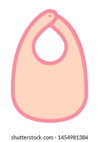 Baby bib vector template illustration (blank / design space) /pink