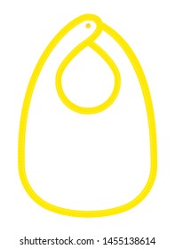 Baby bib vector template illustration (blank / design space) / yellow x white