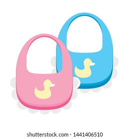 baby bibs on white background vector illustration