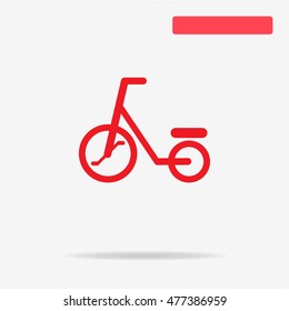Baby bicycle icon. Vector concept illustration for design.