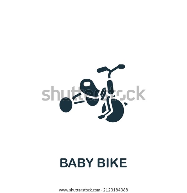 Baby Bike icon. Monochrome simple\
Baby Bike icon for templates, web design and\
infographics