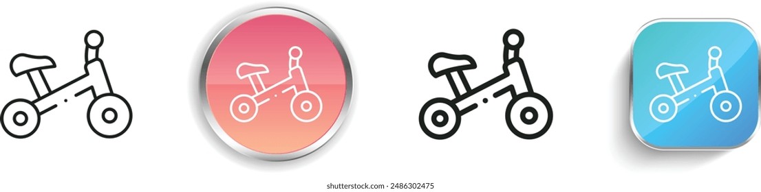 baby bike icon. Thin Linear, Regular and Button Style Design Isolated On White Background