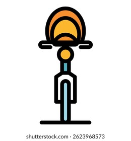 Baby bike plastic seat icon. Outline baby bike plastic seat vector icon color flat isolated