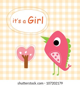 baby bird arrival card