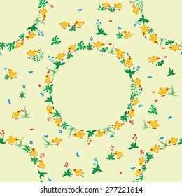 Baby birds seamless pattern background for textile print or web design