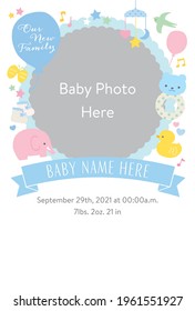 Baby Birth Announcement Card Template