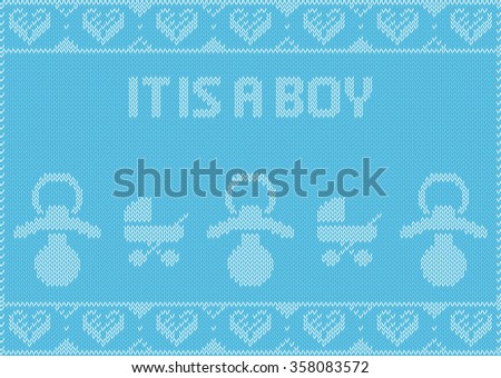 baby birth announcement knitting pattern little stock vector birth announcement postcards