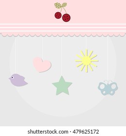 baby birthday card template greeting card or invitation. baby shower and arrival. baby vector illustration