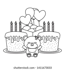 baby birthday party elements black and white
