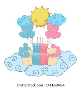 baby birthday party elements vector illustration