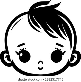 Baby - Black and White Isolated Icon - Vector illustration