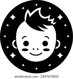 Baby - Black and White Isolated Icon - Vector illustration