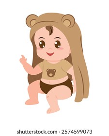 baby with blanket bear isolated design