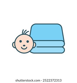 Icono de manta de bebé Ilustración de diseño plano de Vector Fondo blanco aislado